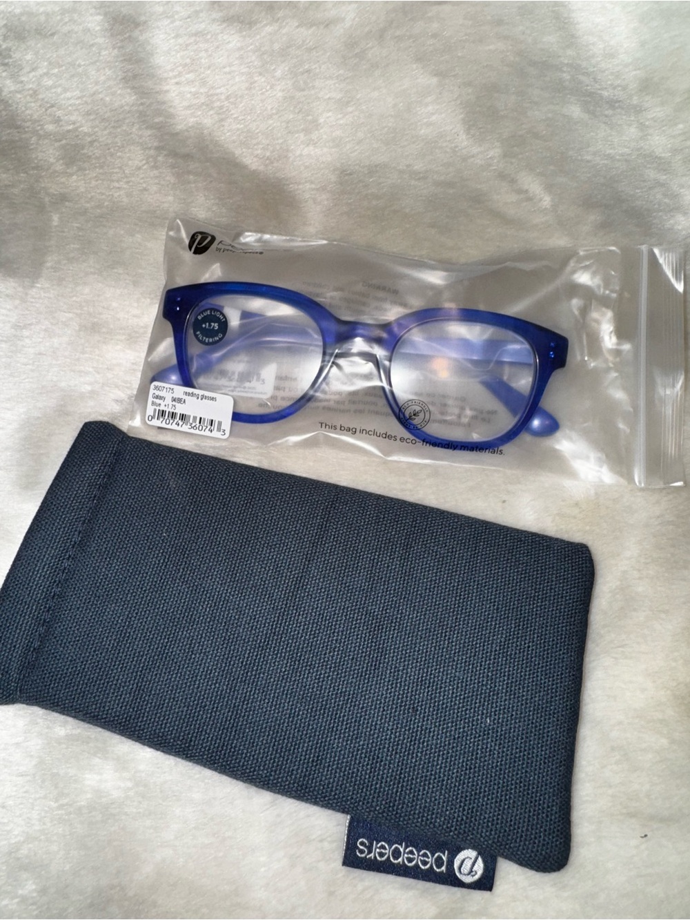 NEW! PEEPERS Galaxy Blue Light Reading Glasses +1.75 with Case NWT (Never Worn)